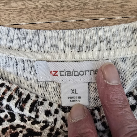 Liz Claiborne Peggy Animal Crew Neck Lightweight Sweater XL - Picture 8 of 15